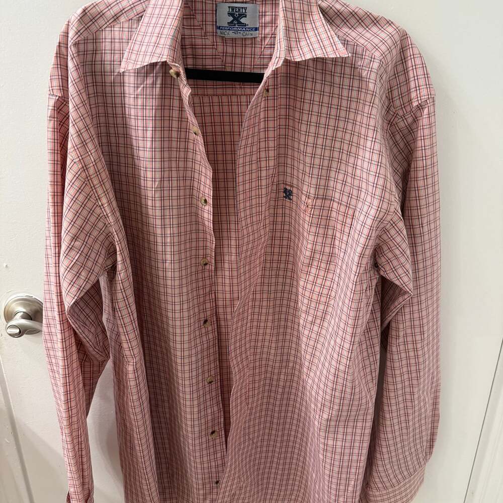 Wrangler 20X Twenty X Performance Long Sleeve Plaid Western Snap Shirt